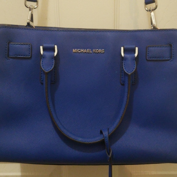 Michael Kors Handbags - MICAHEL KORS DILLON MEDIUM BLUE SAFFIANO LEATHER H